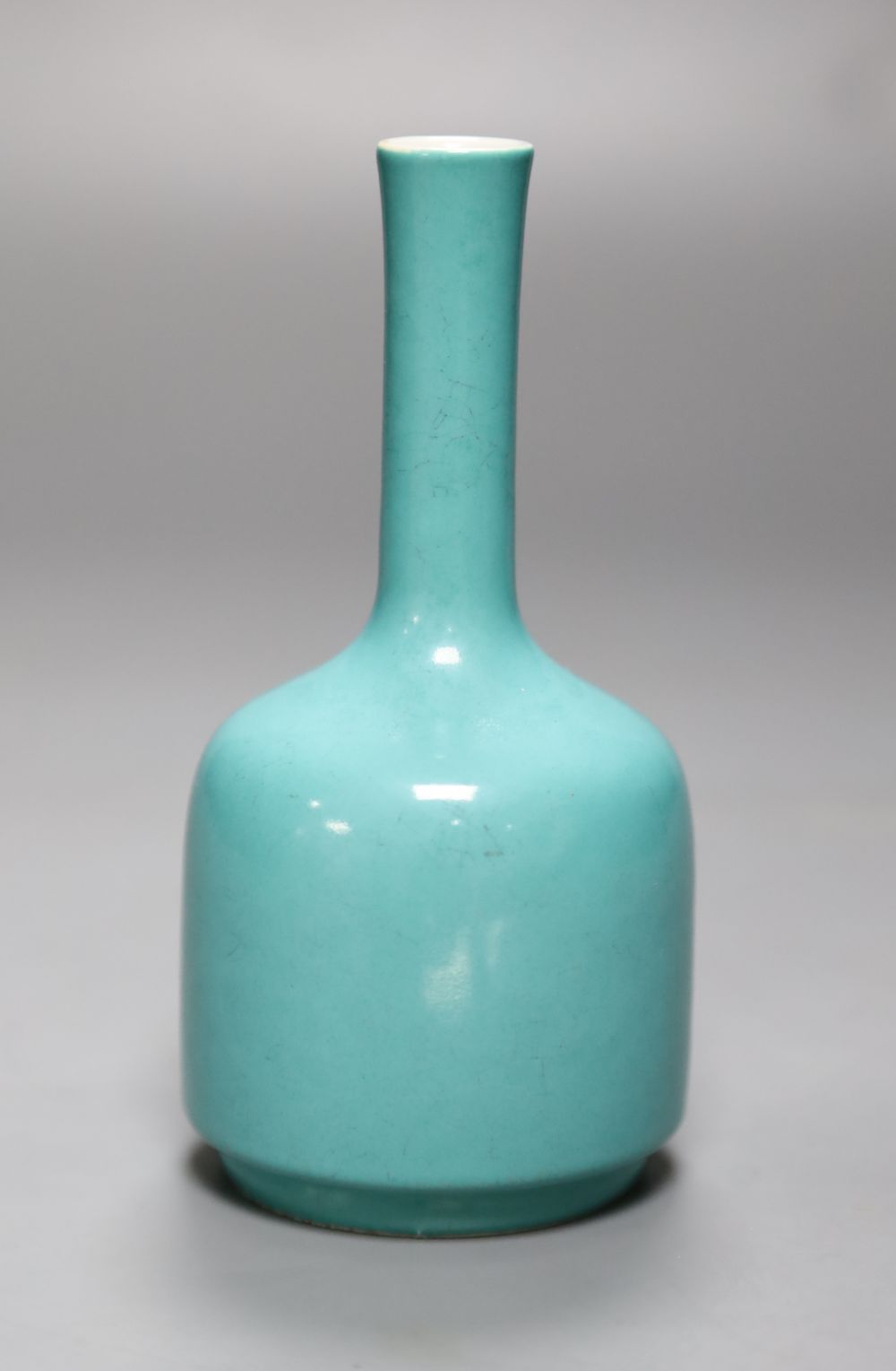 A Chinese turquoise monogram bottle vase, height 15cm